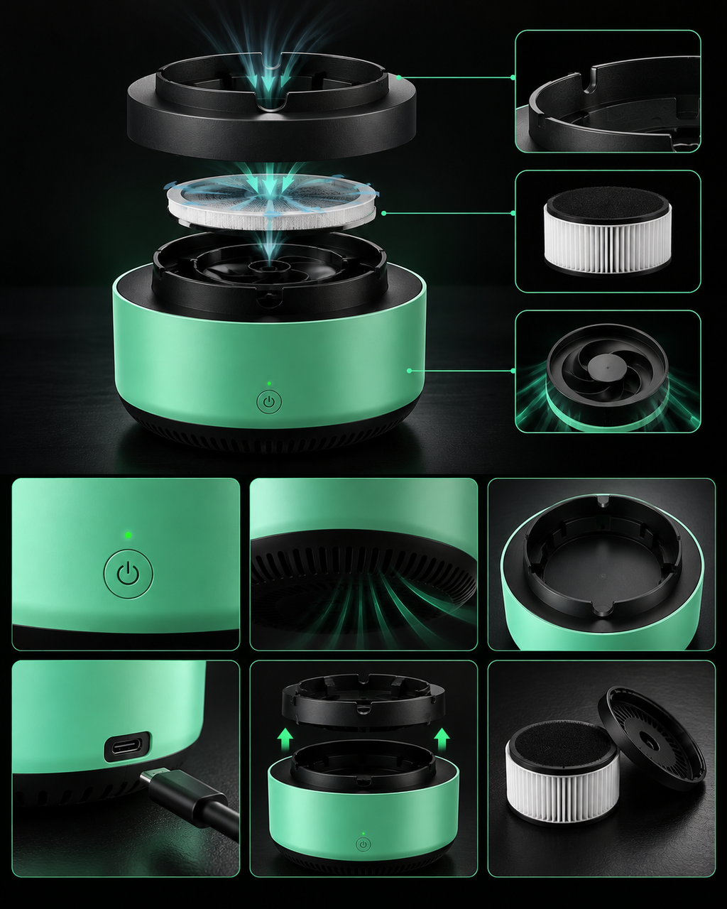 Smart Smokeless Ashtray