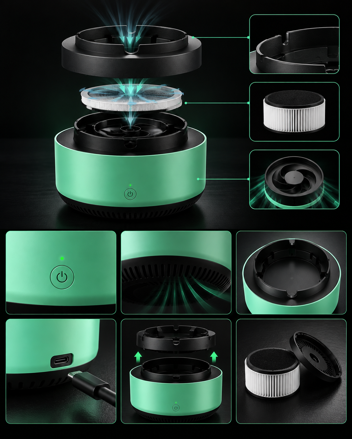 Smart Smokeless Ashtray